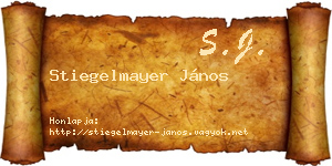 Stiegelmayer János névjegykártya